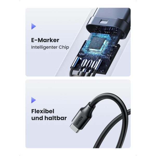 Кабель USB-C 100W UGREEN US562 Type-C to Type-C PD QC 4.0/3.0 для швидкого заряджання MacBook Pro